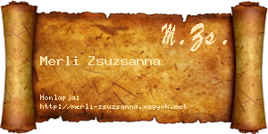 Merli Zsuzsanna névjegykártya